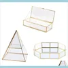 Packaging & Jewelrytrinket Storage Case Shinnie Women Jewelry Dispaly Stand Pyramid Clear Glass Box Jewellery Display Vanity Tray 244T