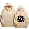 Męskie bluzy z kapturem Kpop dwa razy kobiety mężczyźni moda moda nad dużą bluzą koreańską jesienią polaru pullover tops streetwear Y2K Merch Ubrania