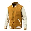 Мужские куртки бейсбольная куртка Men 2023 Осень Зимний Цвет пальто Соответствует внешнему одноколскому хлопку Большой шерстяной
