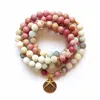 108 Mala Rhodonite Balances Rhodonite Bracelet Nouveau Design Bracelet De Yoga Pour Femmes Guérison Cadeau Spirituel ite Bracelets Y200730257v