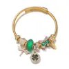 DIY style Mori bracelet Fairy four -leaf grass butterfly gold bracelet stainless steel handicon jewelry