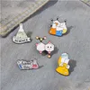 Pins Brooches Science Res Enamel Cute Cartoon Beaker Measuring Cup Pins Chinese Bear Metal Badges Bag Clothes Pin Up Jewelry Gift F Dhc48