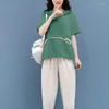 Calças femininas de duas peças conjunto casual solto manga curta com capuz camiseta e harém tamanho grande estilo coreano roupas femininas