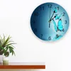 ساعات الحائط الفراشة الزرقاء بلينغ على مدار الساعة غرفة أطفال حديثة ديكور ديكور رقمي ملصقات المعيشة الرقمية