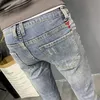 Мужские джинсы разорванные джинсовые джинсы Мужская модная марка свободно летние эластичные брюки.