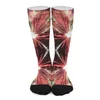 Socks Hosiery Spectacular red and green fireworks abstract black sky socks men's golf shoes Z230721