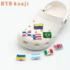 HYBkuaji custom national flag world country shoe charms wholesale shoes decorations pvc buckles for shoes