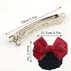 Styliskt blommigt tygband Bow Barrette Lady Hair Clip Cover Net Tulle Bowknot Bun Snood Women Hairgrips Hairpins Accessories