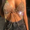 Bras Diamond Body Body Łańcuch klatki piersiowej Akcesoria seksu wielowarstwowe rhinestone bikini impreza wiązka wiązka stanika porno bdsm bondage kobiety sexy Lingeri252o