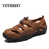 Zomer Outdoor Casual Echt lederen Anti Slip Sportschoenen Heren Beach Sandalen Grote maten 38-48 230720