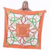 130cm Handkerchief New Fashion Silk Scarf Twill Imitation Female Big Square Chain Printing Travel Shawl243x