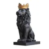 Couronne noire statue de lion décorations artisanales décorations de Noël pour la maison sculpture escultura accessoires de décoration pour la maison T200267U