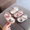 Sandali Neonate Principessa Fondo morbido Estate Bambini Punta chiusa Scarpe floreali per bambini 230720