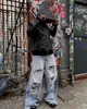 オリジナルの獣医洗浄ジーンズの男性は、リッピングと洗浄されたデニムパンツのファッションルーズメンヒップホップストリートウェアの原因ジーンズのためのゆるいワイドレッグジーンズ