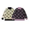 브랜드 여성 스웨터 디자이너 체크 무늬 패턴 캐시미어 카디건 니트웨어 우아한 여성 셔츠 고급 의류 코르셋 스퀘어 니트 스웨터 로고