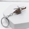 Metal 3D Stereoscopic Helicopter Keychains Accessories for Men Cool Aircraft Key Chain Birthday Gift for Boy