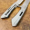 Speciale Aanbieding R1691 Flipper Zakmes D2 Satijn Tanto Blade CNC Roestvrij Stalen Handvat Kogellager Fast Open Outdoor EDC Zakmessen