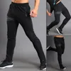 Herrbyxor män rak ben andas sträck lång sport fitness gym sweatpants byxor bodybuilding spår