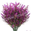 Décoratif Fleurs Couronnes Artificielle Lavande Plante Blanc Rose Violet Vert En Plastique Faux Verdure Maison Jardin Décoration Drop Del Dh4G5