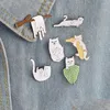 Alfinetes Broches Desenhos Animados Gatos Engraçados Com Banana No Ramo Design Broche Alfinetes Emblema Pick Button Cor Homens Mulheres Crianças Jóias Gota Entregar Dhlno