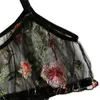 Conjunto de lencería Sexy para mujer, sujetador de malla transparente con bordado Floral, conjunto de ropa de dormir de 2 piezas 2020 New335S