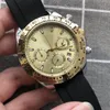 Ze względu na obserwowanie kwarcowego mechanicznego stali nierdzewnej gumowe pasek szafirowy wodoodporny 41 mm Montre de lukse na rękę