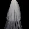 Two layer White Ivory Wedding Veil Crystal Cathedrarl Length Bridal Veils With Comb Rhinestones Edge277c