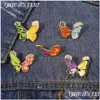 Alfinetes Broches Borboleta Pronome Alfinete Esmalte Broche Inseto Animal Ela Ela Eles Eles Emblema Mariposa Jóias Lapela Mochila Acessório para Presente Dhks7