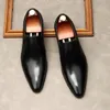 Bout pointu hommes chaussures habillées de luxe en cuir véritable 2023 été nouveau sans lacet noir mariage mocassins sociaux chaussures d'affaires décontractées