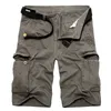 Men's Shorts Army Green Cargo Shorts Men Casual Military Fashion Cotton Multi Pocket Shorts Homme Loose Tactical Short Pants No Belt 29-40 230720