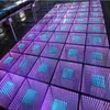 LED 3D Infinite Dance Floor 500 500 70mm med LED5050 SMD 3in1 RGB Färgblandning SD -kontroll med DMX512 Ljud Active Dance Floor 260H