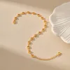 Bracelets de Cheville Cuivre Plaqué Or 18K Europe Et Les États-Unis Vent Froid Simple Unique Personnalité Cent Match Cheville Femmes