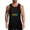 Regatas masculinas Orlando Calisthenics Top com letras pretas Singlets sem mangas Camisas de academia Masculino Masculino T-shirt