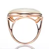 Pierścienie klastra 24x33 mm Mother of Pearl 18K Rose Gold nad srebrnym pierścieniem