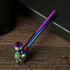 Colorful More Style Pyrex Thick Glass Pipes Portable Removable Dry Herb Tobacco Spoon Metal Filter Screen Bowl Smoking Bong Holder Innovative Hand Tube