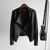 Couro feminino primavera outono 2023 jaqueta feminina roupas finas motocicleta PU feminino curto zíper moda tops casaco