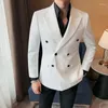 Herenkostuum Double-Breasted Slim Fit Blazer Jasje Vrijetijdskleding voor heren Modieus Masculino