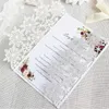 50pcs Noel kar tanesi davetiyeleri kar çiçeği lazer kesim düğün davetiye özel beyaz dantel davetiyeler2676