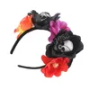 Mode Schädel Stirnband Rose Blume Haar Hoop Für Frauen Mädchen Halloween Tiaras Und Krone Kopfbedeckung Zubehör