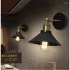 Lampa ścienna Nordic Industrial LED E27 Vintage Surface Montowana Unihead Black Luminaire Indoor Sypiria Salom Ganek Światło Światło