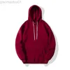 Erkek Hoodies Sweatshirts Moda Pembe Erkekler Kapşonlu Hip Hop Sokak Giyim Sıradan Hoodies Sweatshirts Esneklik Düz Renk Polar Kalın Sıcak Dişli Kufs L230721