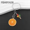 Metal Summer Fruit Keychains Gratis frakt Lemon Keychain för nyckel Söt melonkortshållare Pitaya Key Ring