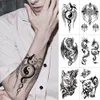 Waterproof Temporary Tattoo Sticker Yin Yang Dragon Feather Wings Flash Tattoos Wolf Totem Body Art Arm Fake Tatoo Men