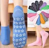 Hot Breathable Anti-friction Women Yoga exercise Socks Silicone dots Non Slip Pilates Barre Sports Dance Socks Slippers With Grips outdoor indoor trampoline sock