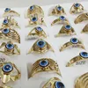 Diabelski pierścionek ze stali nierdzewnej 30/PCS z mieszanym designem dla mężczyzn i kobiet, cyrkon Blue Eye, God Luck Biżuteria, prezenty imprezowe hurtowe