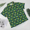 Men's Casual Shirts Frog Tropical Casual Shirts Lily Pad Dragonfly Fish Pond Animals Vacation Shirt Hawaii Y2K Blouses Male Pattern Plus Size 4XL L230721