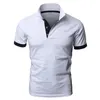 Mannen Polo Mode Man Polo Shirt Effen Kleur Mannen Korte Mouw Polo Shirt Zomer Streetwear Casual Mode Mannen Tops ademend 230720