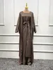 エスニック服ジジェラバイスラム教徒のドレス3ピースイスラム教徒スーツエレガントな長いイスラムアバヤの女性