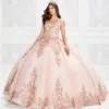 Rose Gold Quinceanera Dresses with Beading Lace Up Ball Gown Prom Gowns Corset Back Vestido De Festa Sweet 16 Dress Custom Made2522