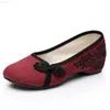 ドレスシューズVeowalk Women Cotton Fabric Ballet Flats on Retro Chinese Style Ladiesカジュアルソフト快適なバレリーナスシューズL230721